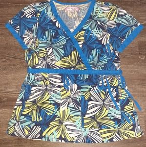 Koi mock scrub top